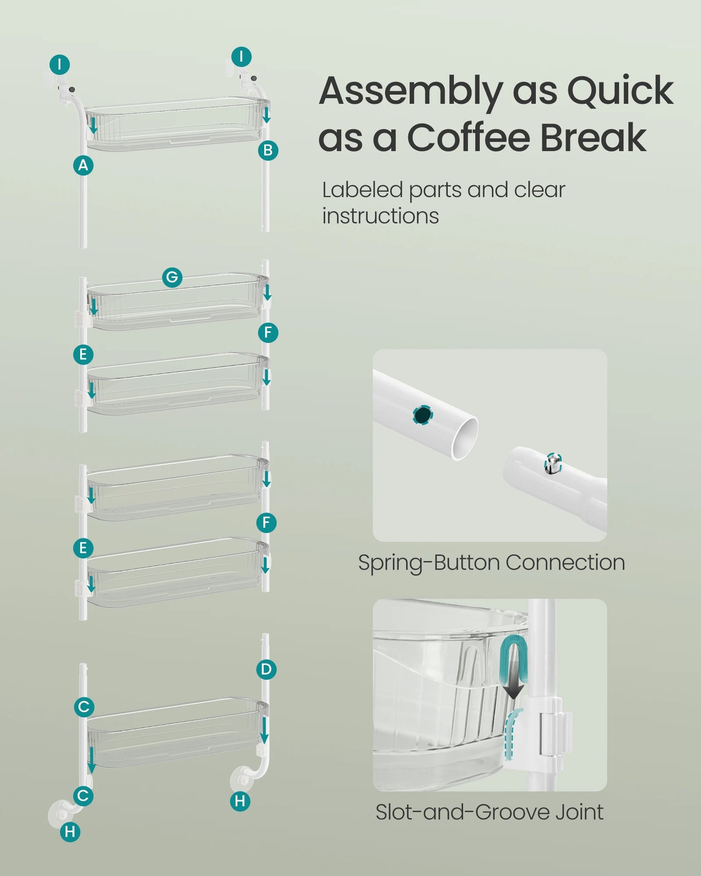 SONGMICS Over The Door Pantry Organizer 6 Tier Adjustable Baskets Spice Rack