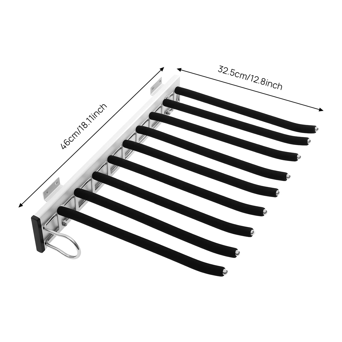 Bymaocar Pull-Out Pants Rack With 9 Rods Wall Mount