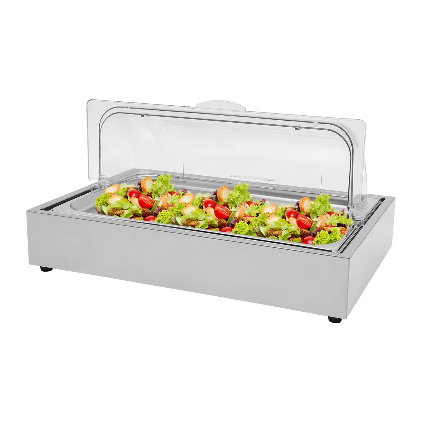 Stainless Steel Food Serving Display Tray With Roll Top Cover