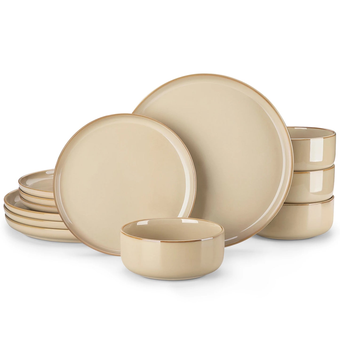 MALACASA Reactive Glaze Stoneware Dinnerware Set For Everyday Use