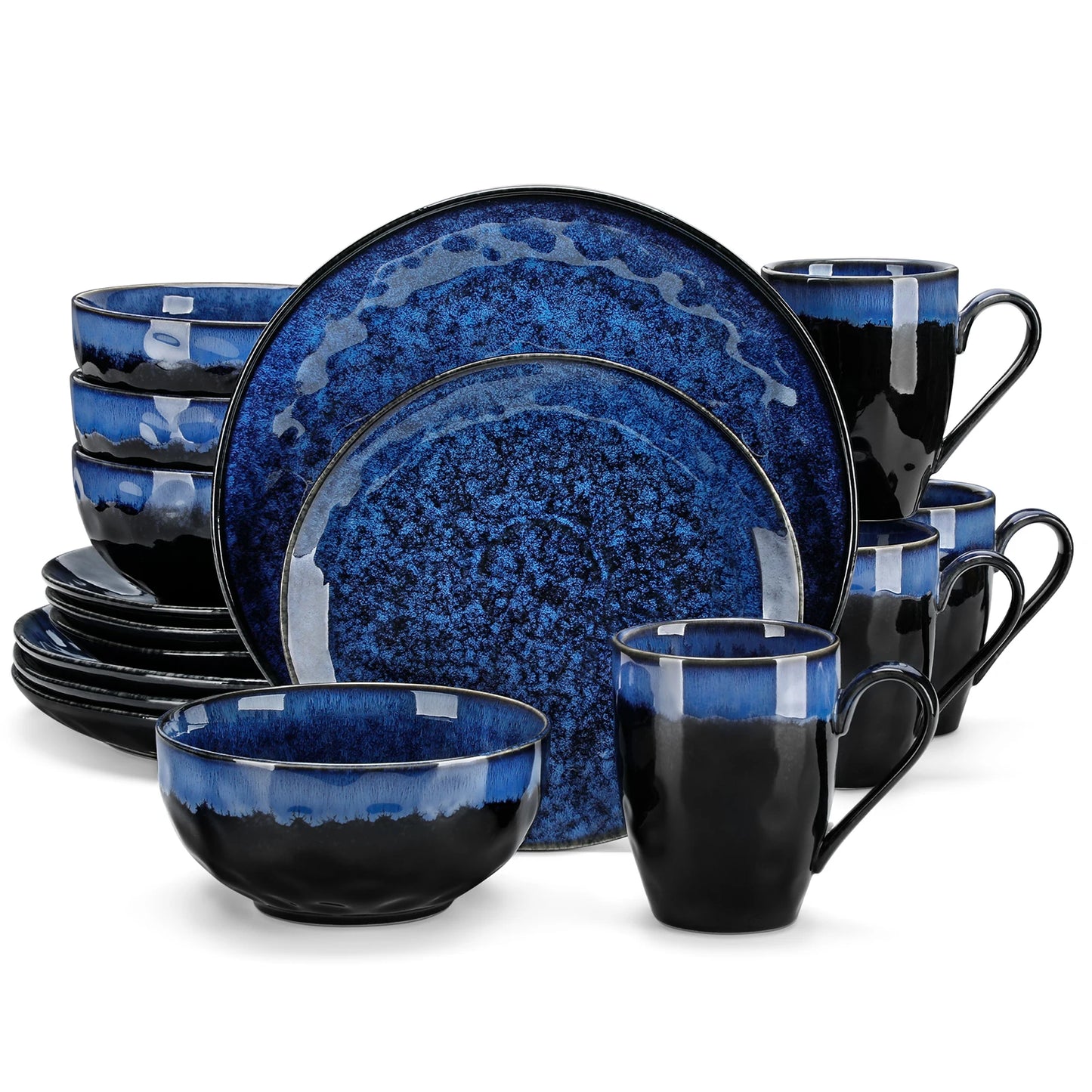 MALACASA Starry Dinnerware Set Microwave And Dishwasher Safe
