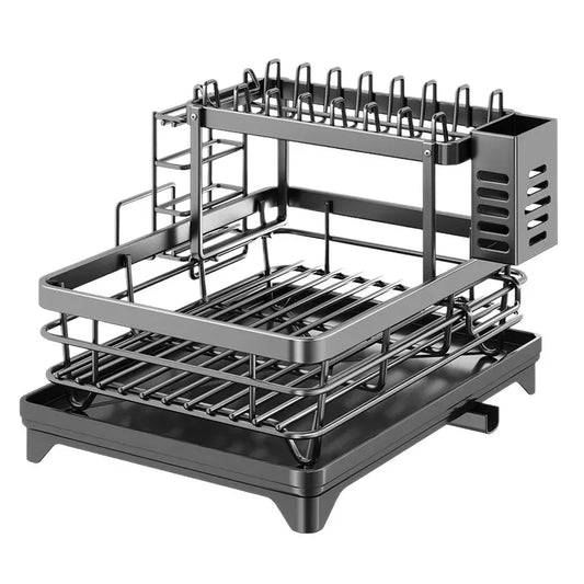 ATMDOG Stainless Steel Dish Drying Rack Over Sink Plate Organizer