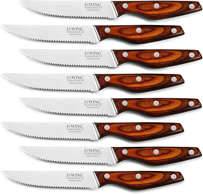 Allwin Houseware Mahogany Handle Serrated Steak Knife