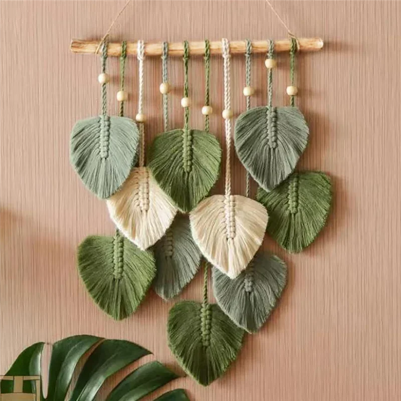 Leaf Macrame Handwoven Wall Hanging Tapestry For Boho Home Decor
