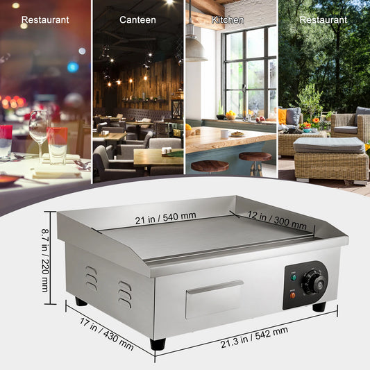 SucceBuy Stainless Steel Electric Grill Teppanyaki Hotplate