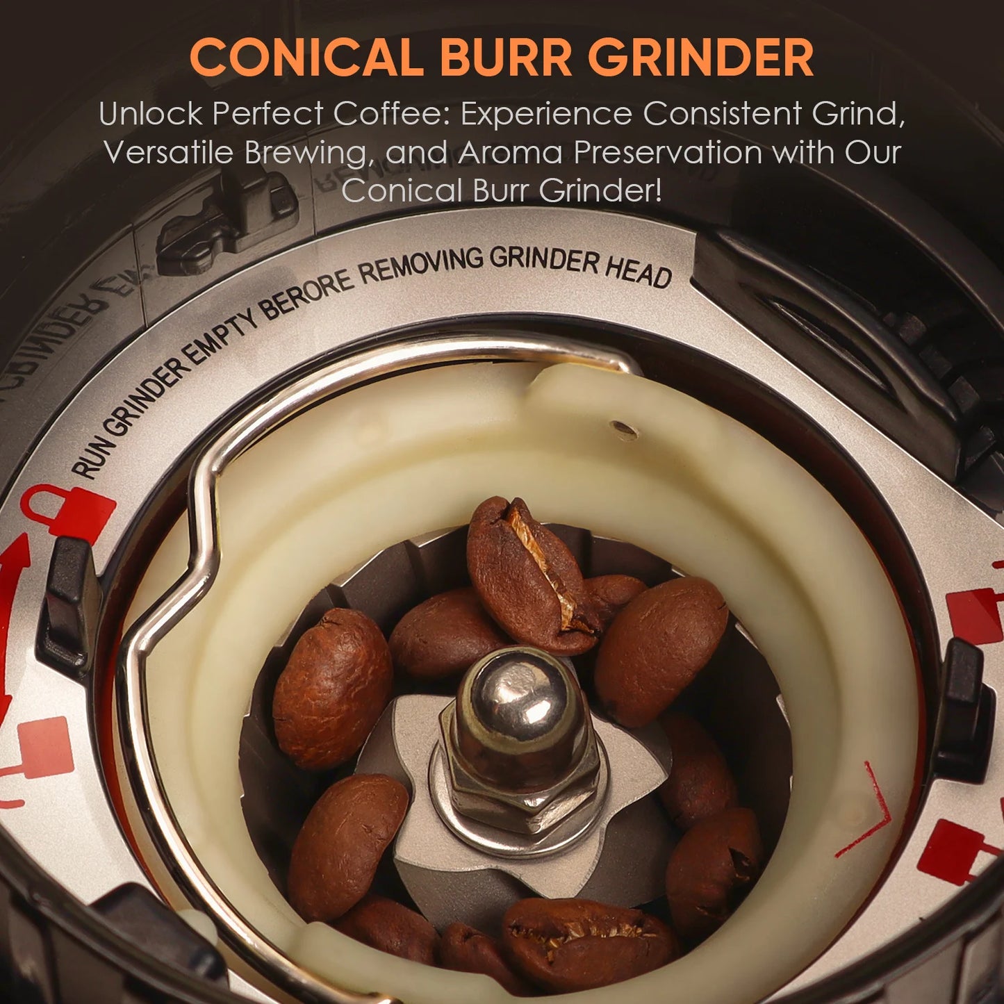 Biolomix Electric Conical Burr Coffee Grinder CG210 With Adjustable Settings