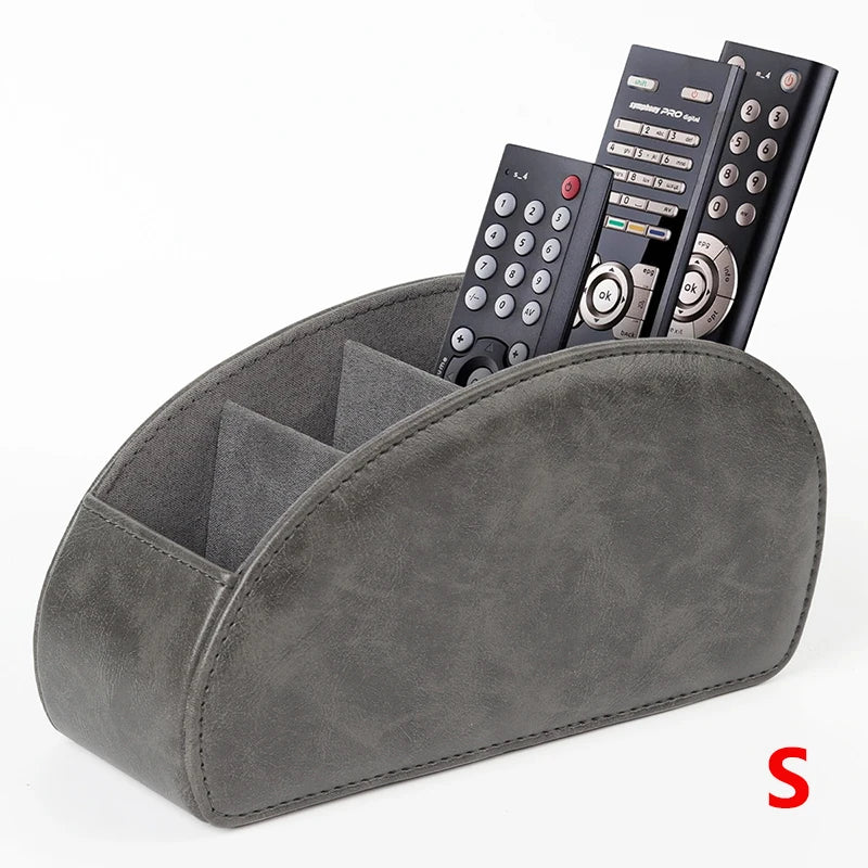 LMETJMA Remote Control Holder With 5 Compartments PU Leather