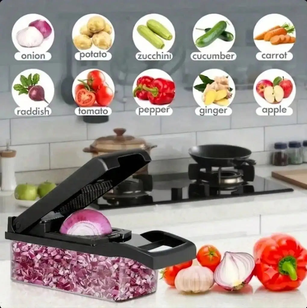 Multipurpose Vegetable Chopper Slicer With Storage Container And Spare Blades