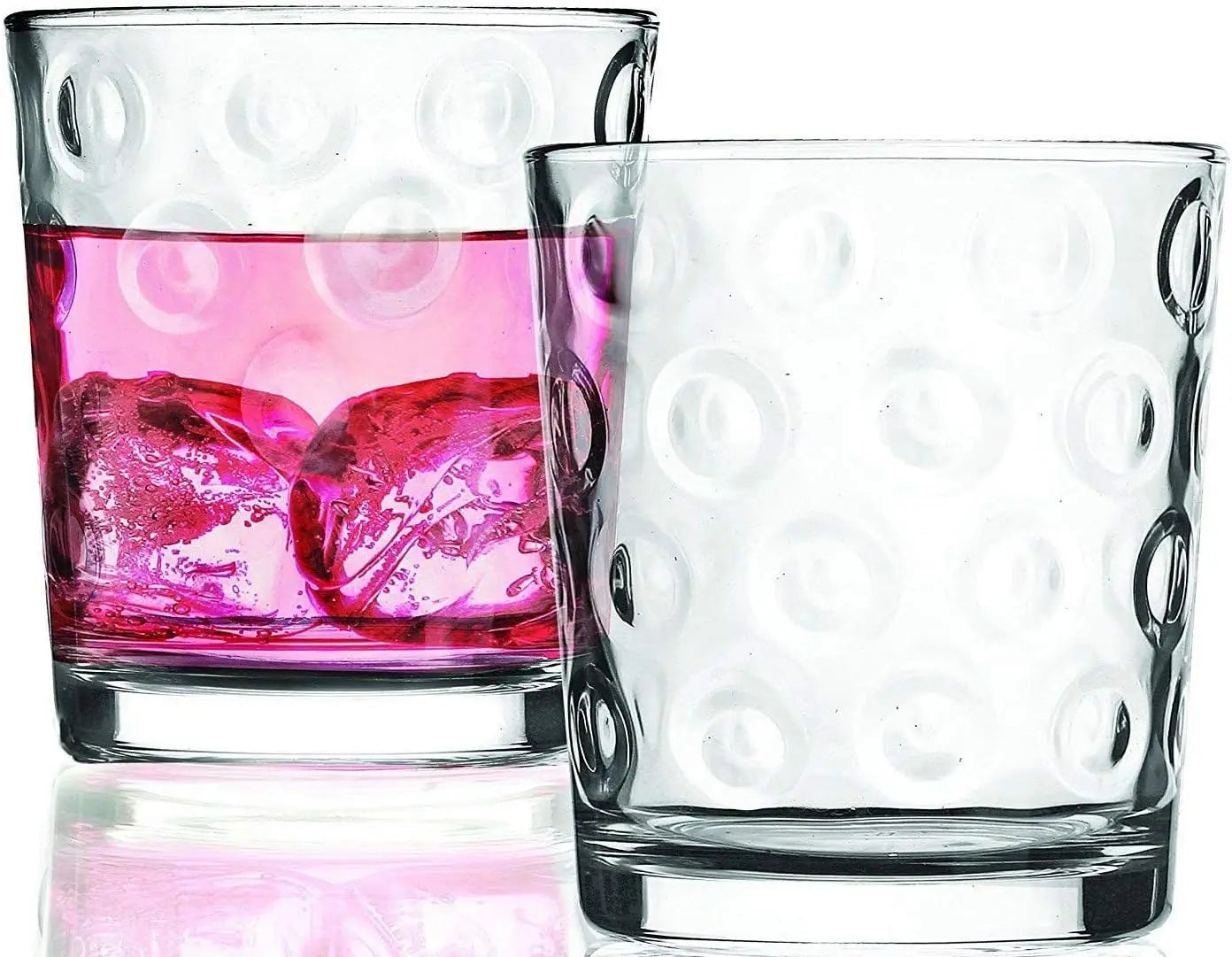 Circles Heavy Base Whiskey Glasses Set Clear Glassware