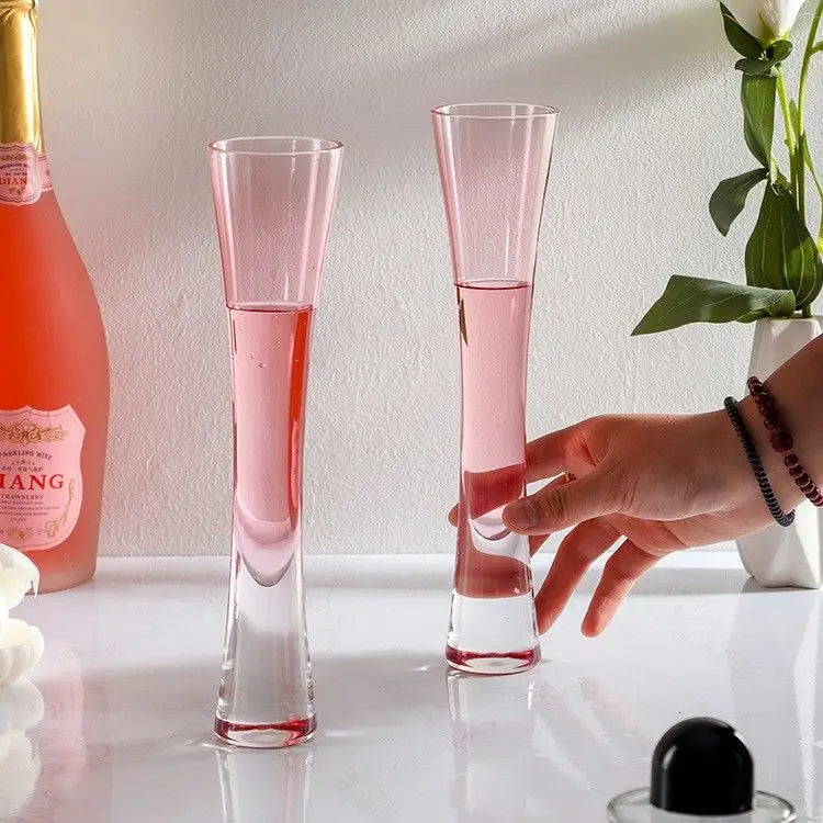 Hourglass Glass Champagne Flute for Home Bar and Parties