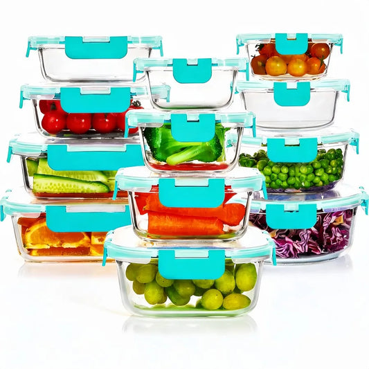 Glass Food Storage Containers Set For Meal Prep BPA Free Airtight