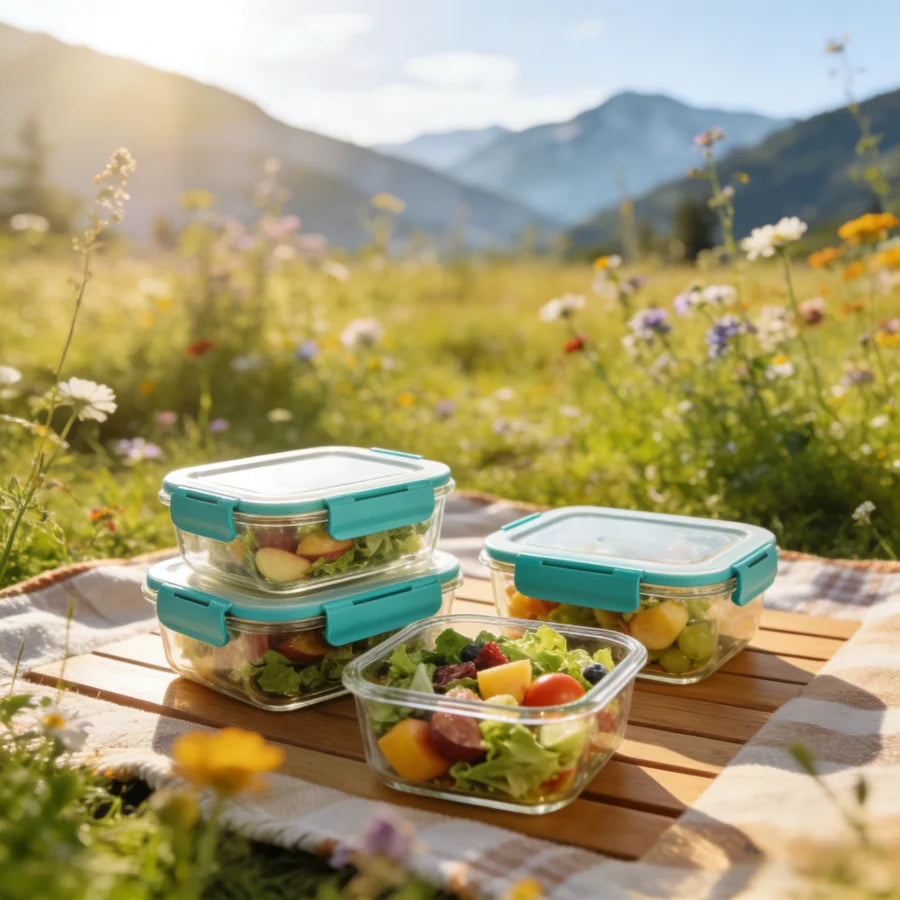 Glass Food Storage Containers Set For Meal Prep BPA Free Airtight