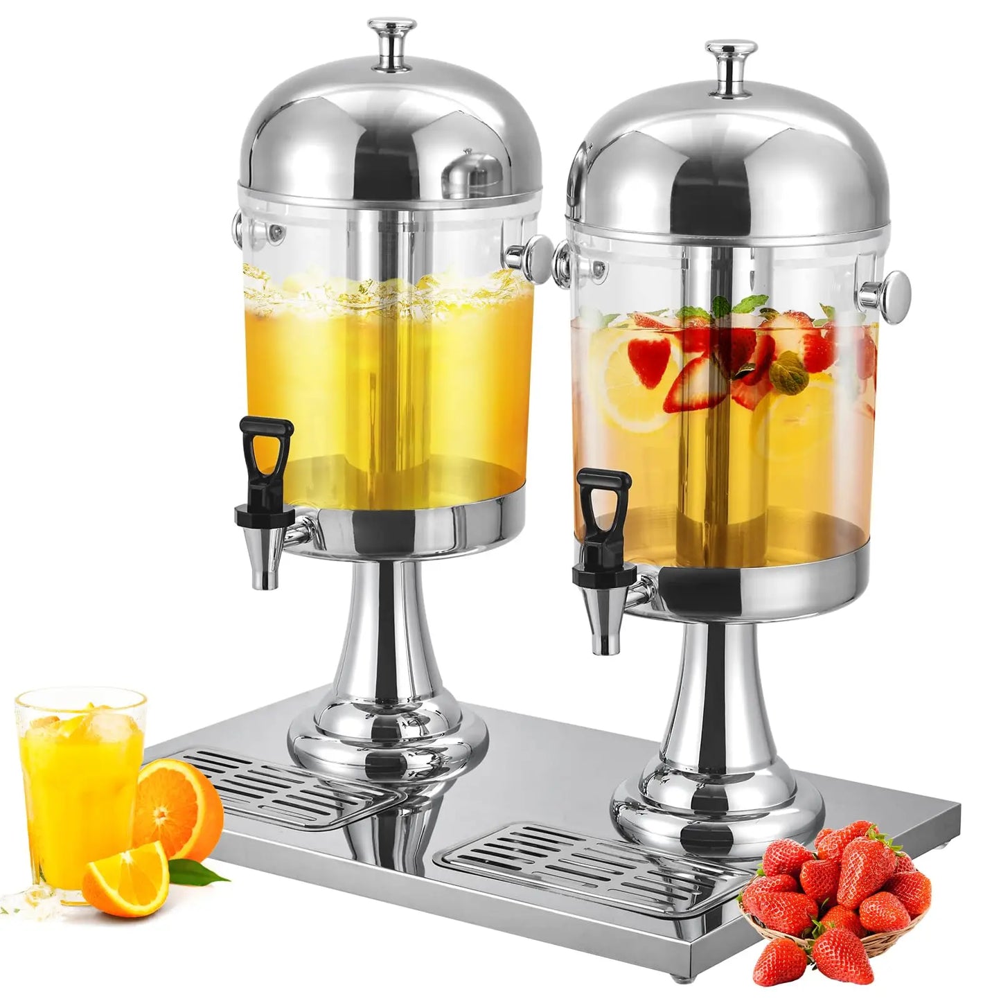 Beverage Dispenser With Ice Core Stand And Stainless Steel Spigot