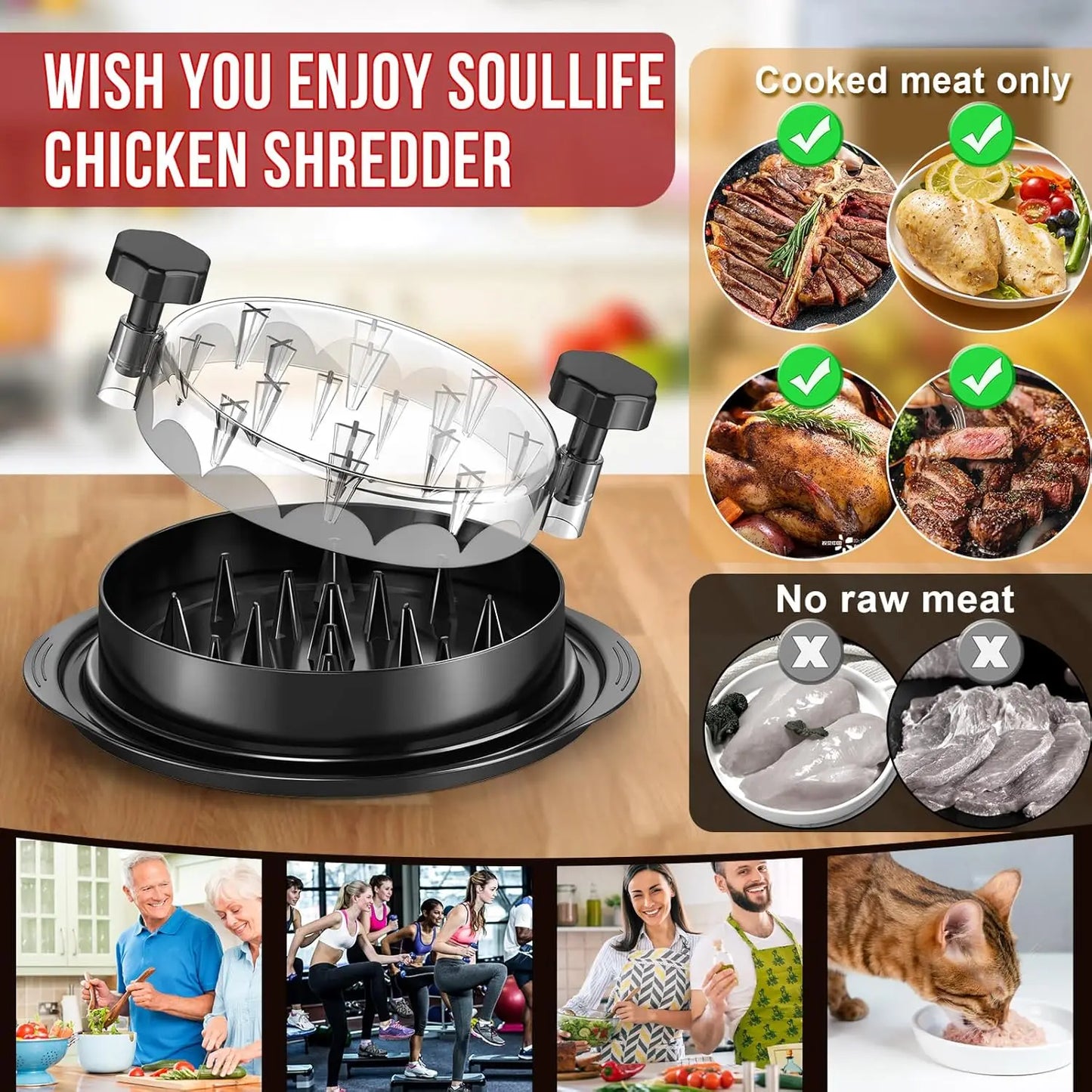 Professional Twist Chicken Shredder Tool For Cooked Meat