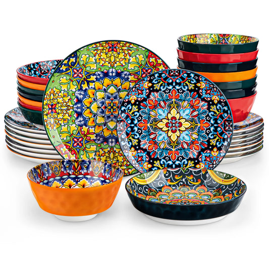 MALACASA Ceramic Dinnerware Set 12 16 18 24 Pieces