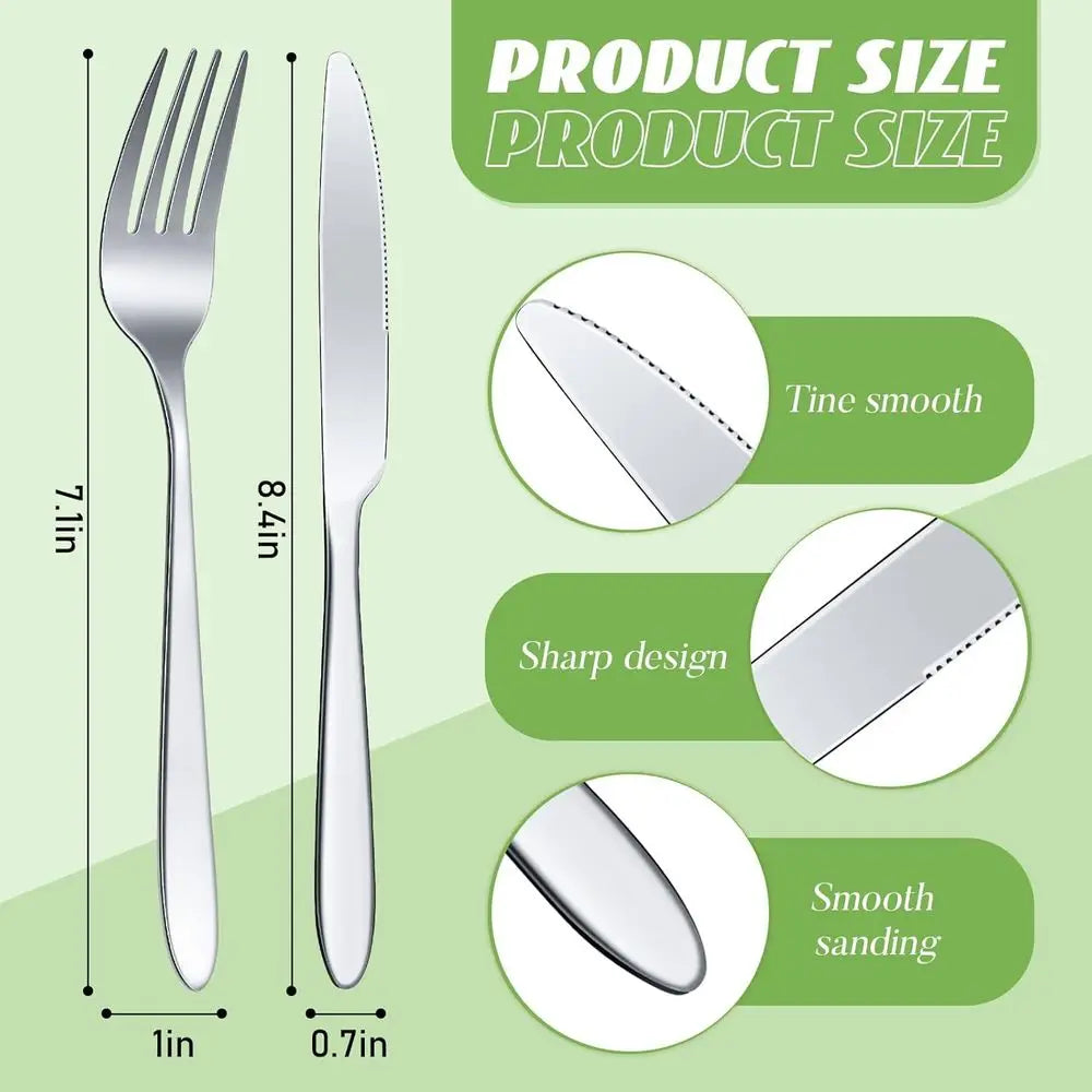Stainless Steel Flatware Set Dinner Forks And Knives