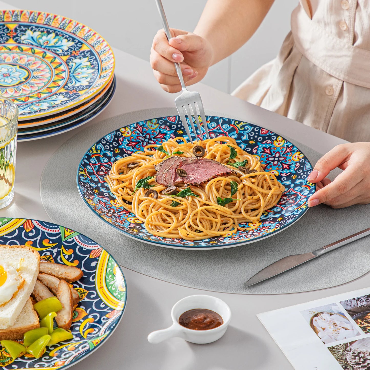 MALACASA Ceramic Dinnerware Set 12 16 18 24 Pieces