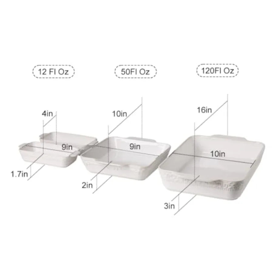 Bakeware Set Of 4 Rectangular Casserole Dishes For Oven