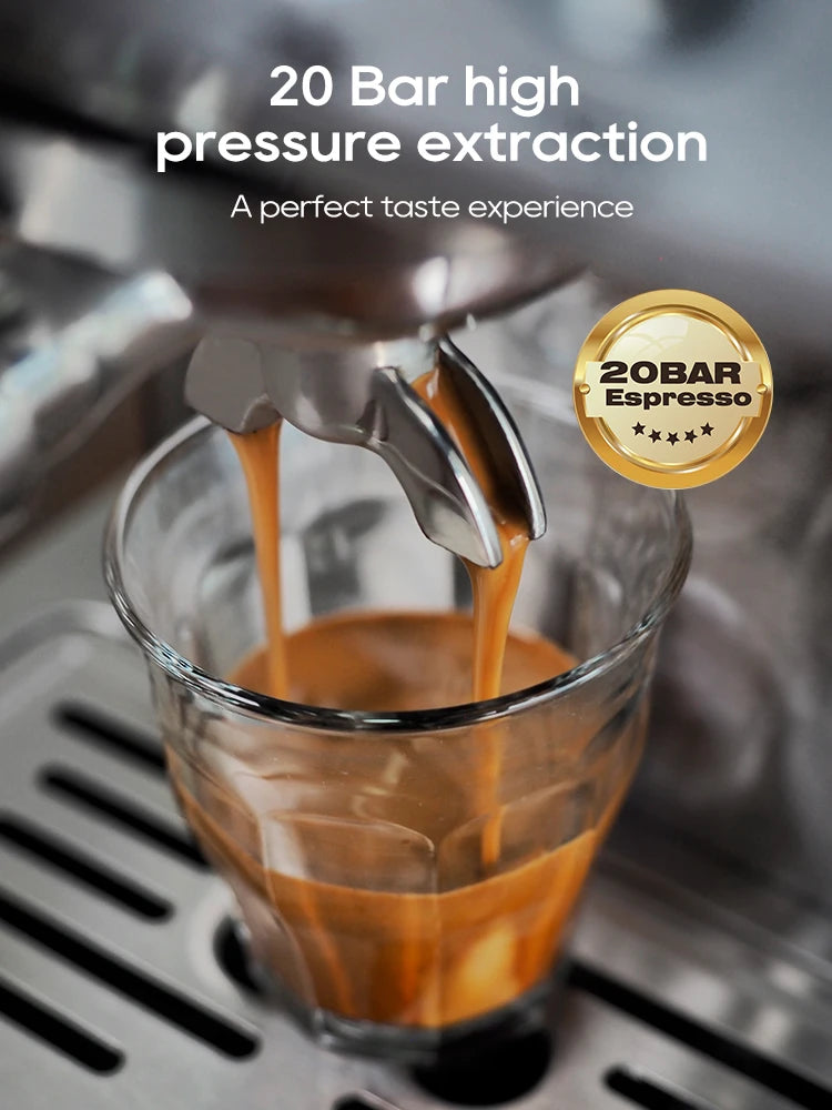 HiBREW 20 Bar Semi Automatic Espresso Machine With Temperature Control