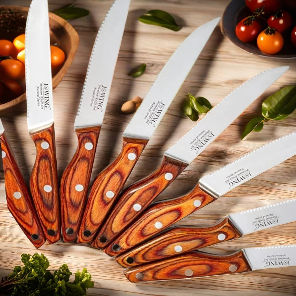 Allwin Houseware Mahogany Handle Serrated Steak Knife