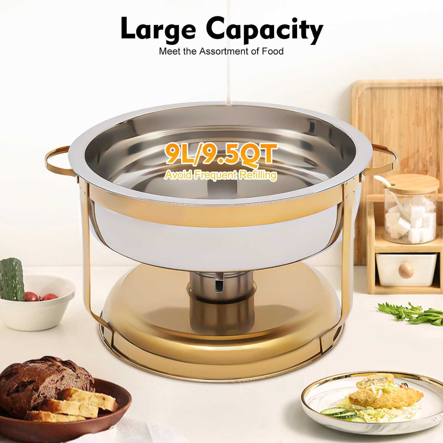 Stainless Steel Chafing Dish Buffet Warmer With Glass Lid