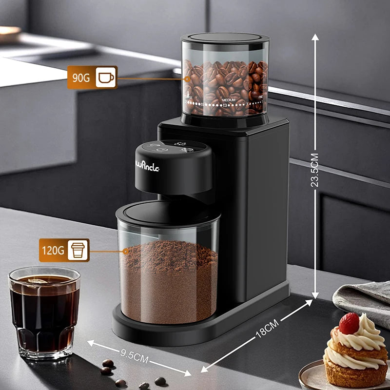 KIRAINAFLY Automatic Conical Burr Coffee Grinder With Touchscreen 25 Settings