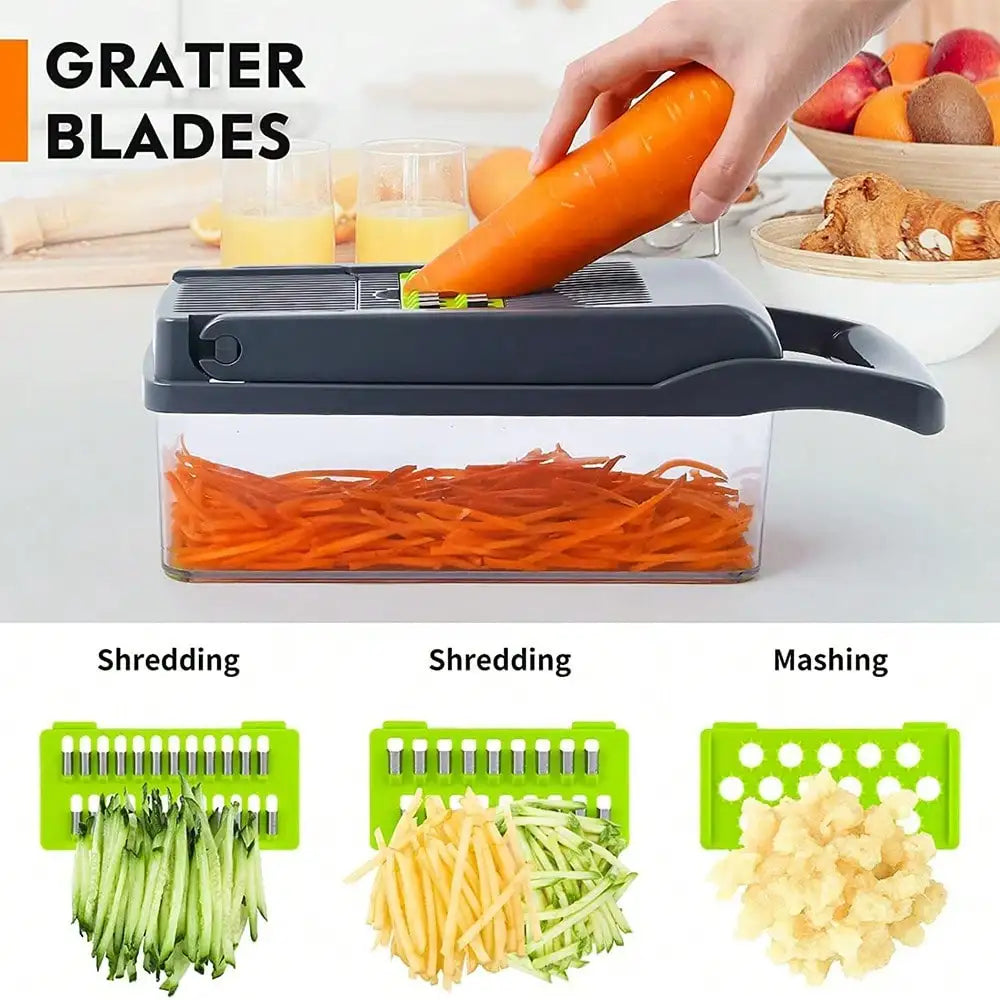 Multifunction Kitchen Vegetable Chopper and Manual Grater Set