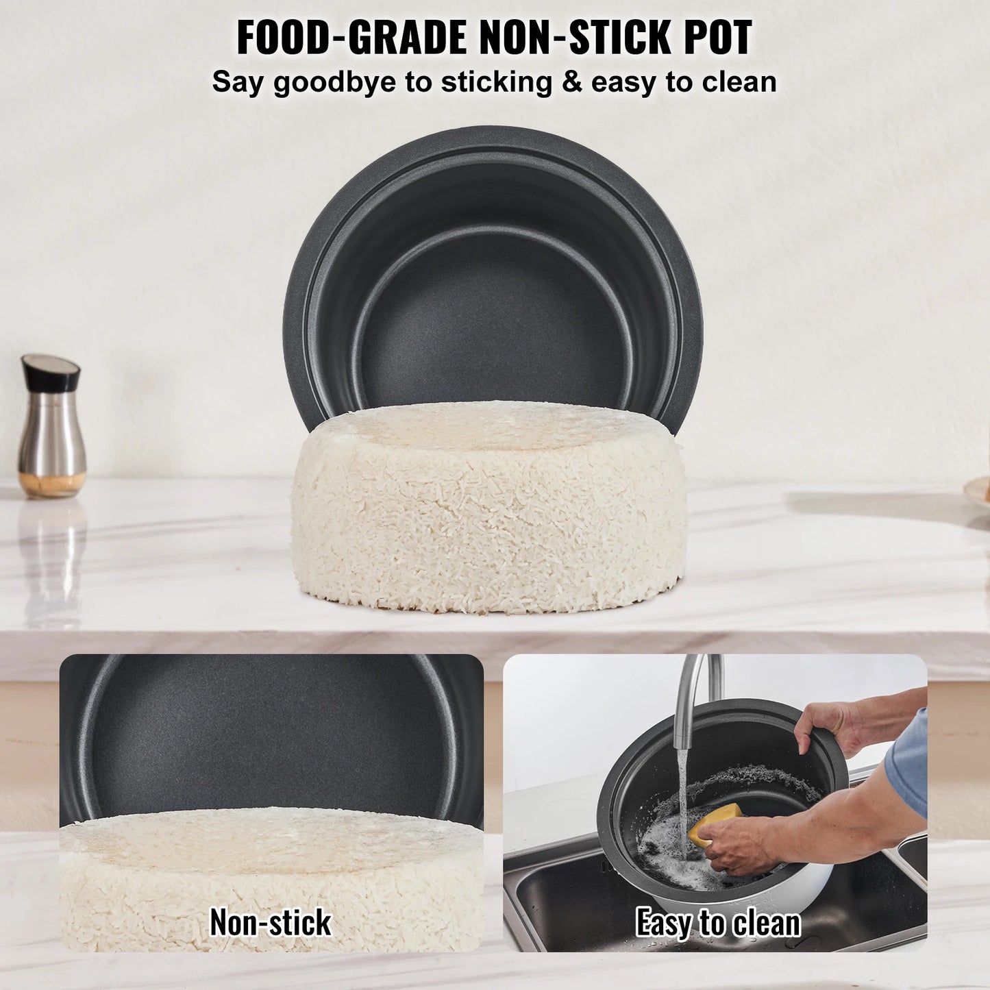 VEVOR Commercial Rice Cooker With Aluminium Nonstick Inner Pot