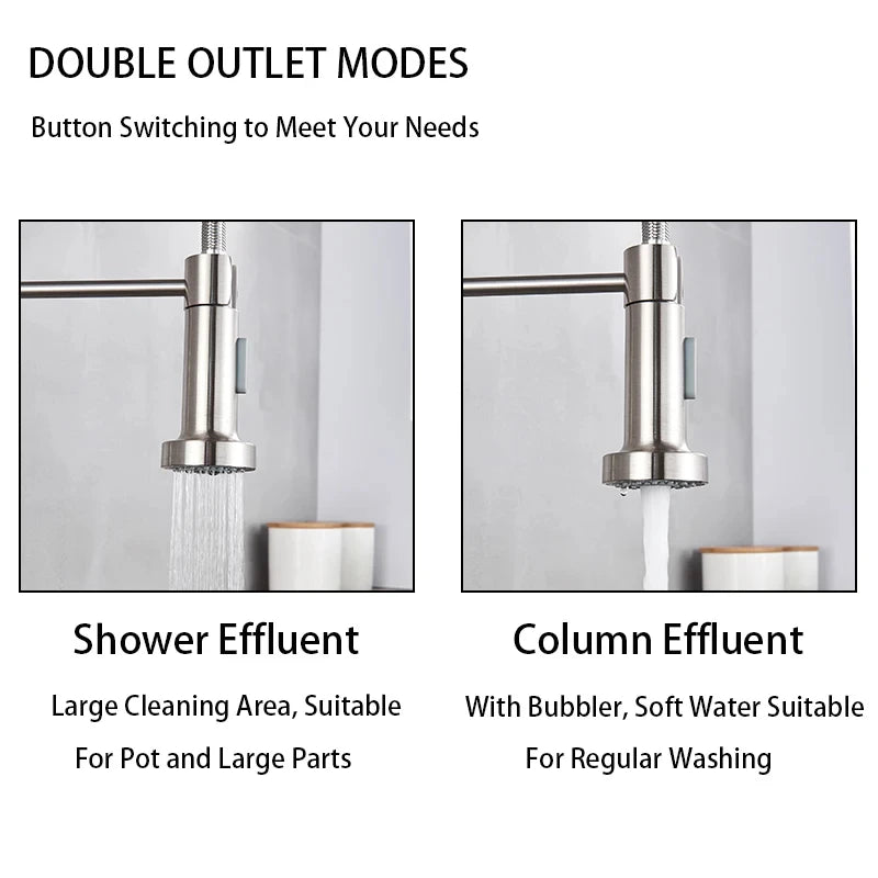 IOUHAPPY Pull Down Kitchen Faucet Stainless Steel Sink Tap