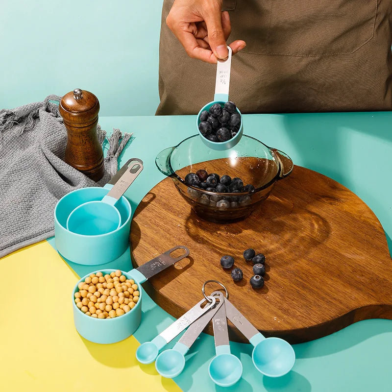 Measuring Cups And Spoons Nesting Set With Stainless Steel Handles