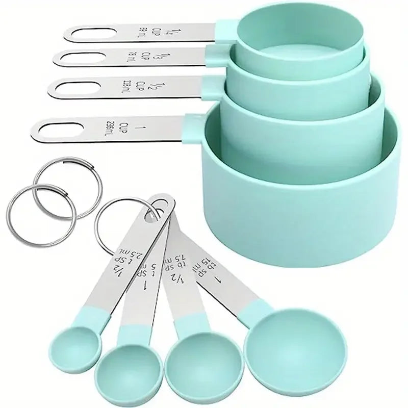 Measuring Cups And Spoons Nesting Set With Stainless Steel Handles