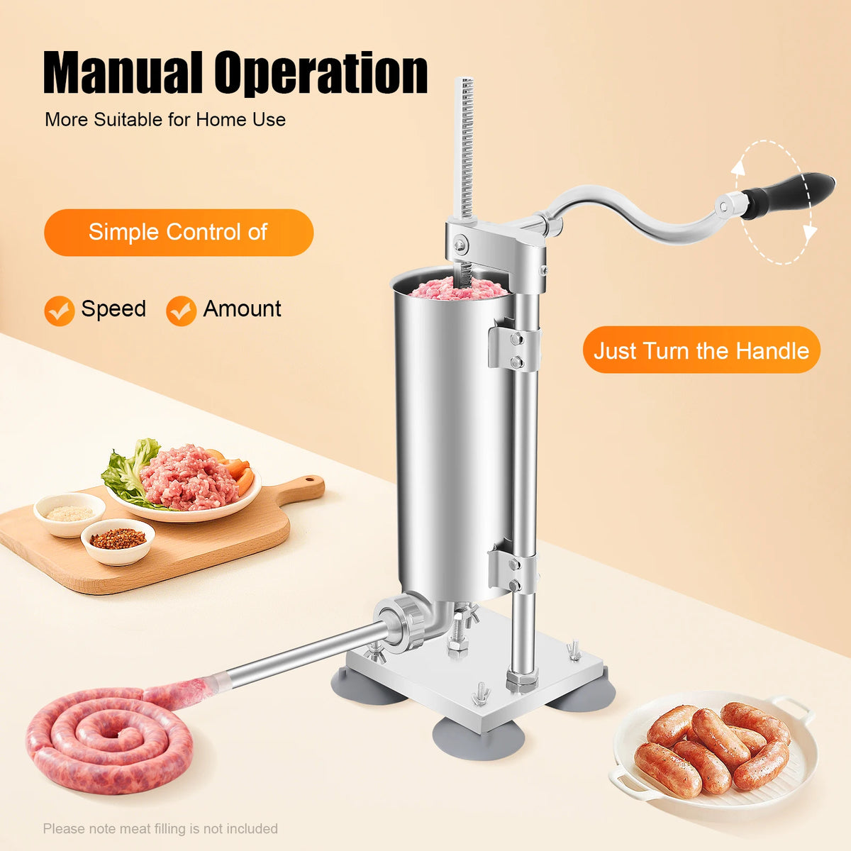 Manual Sausage Stuffer Vertical Filler Machine Stainless Steel