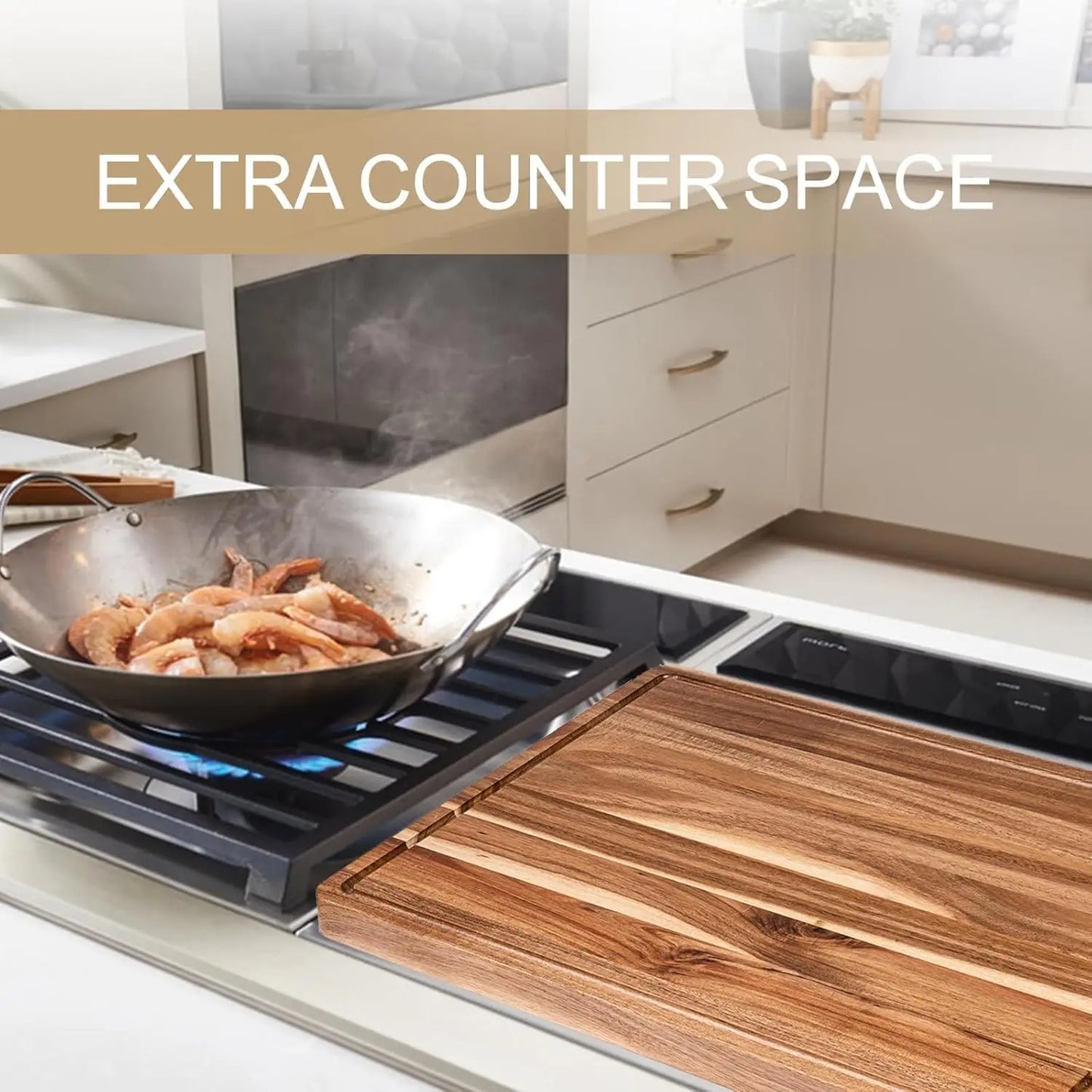 TWISTER.CK Extra Large Wood Cutting Board With Juice Groove