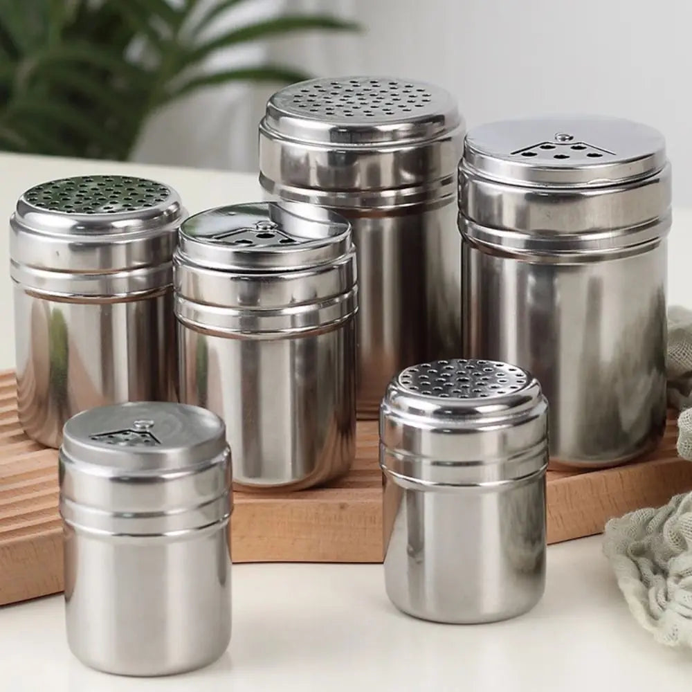 Stainless Steel Rotating Spice Jar Salt Pepper Seasoning Kitchen Container
