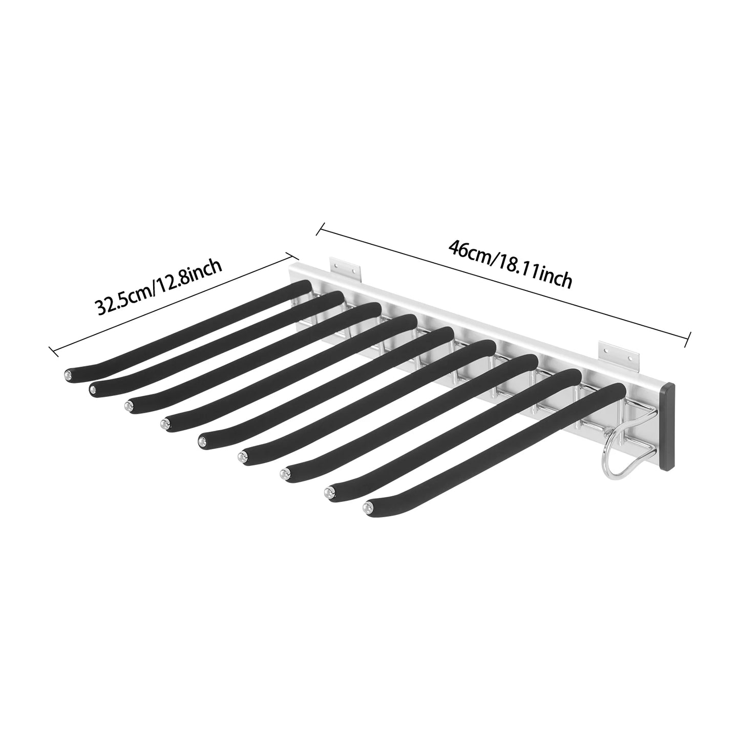 Bymaocar Pull-Out Pants Rack With 9 Rods Wall Mount