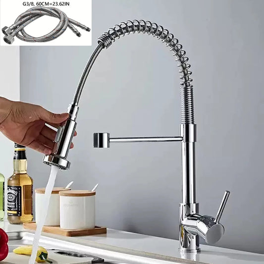 IOUHAPPY Pull Down Kitchen Faucet Stainless Steel Sink Tap
