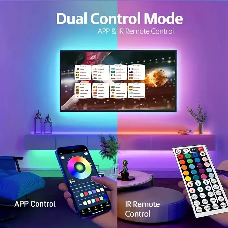 RGB LED Strip Lights With App Control Flexible LED Tape Room Decoration