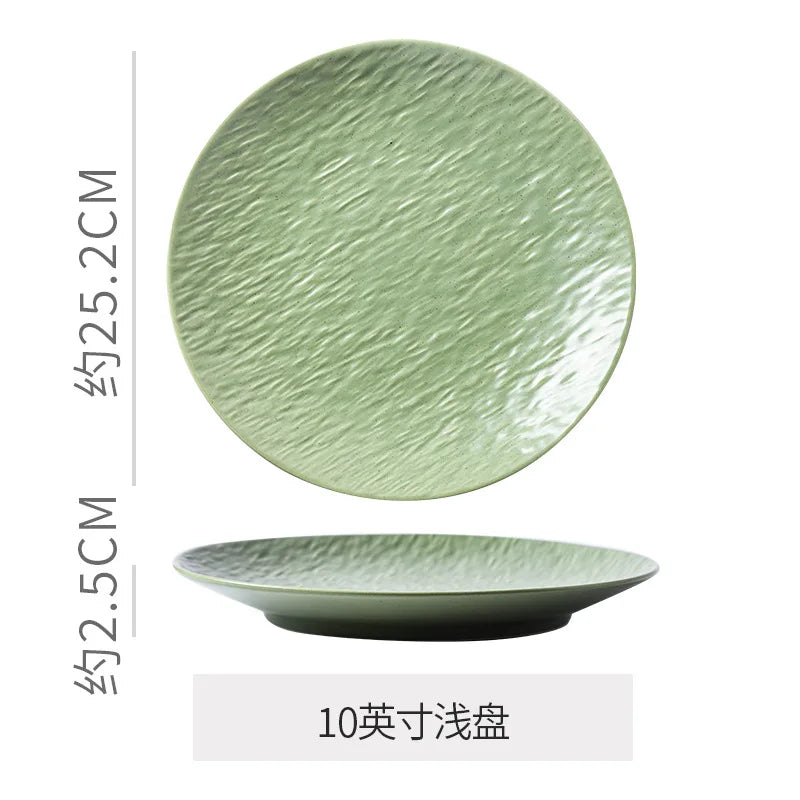 Japanese Vintage Ceramic Platter For Steak And Dessert Tableware