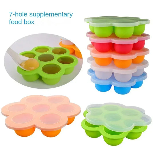 Reusable Silicone Baby Food Freezer Tray With Seven Compartments