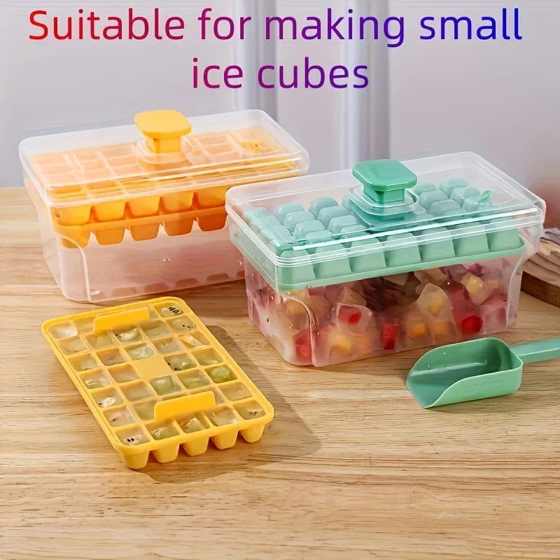 Upgraded Press Ice Cube Tray With Lid And Quick Release