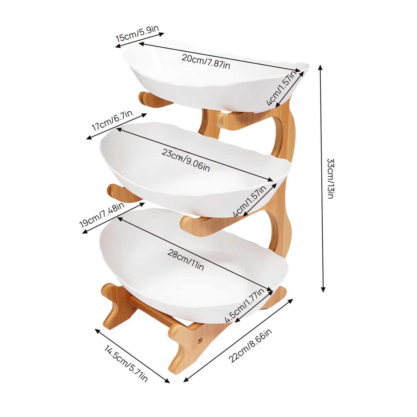 Three Tier Bamboo Fruit Stand For Parties And Weddings