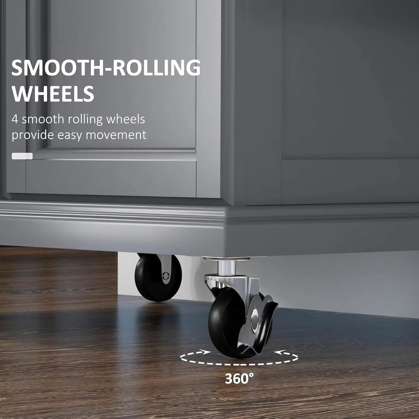 Kitchen Island Cart With Rolling Stainless Steel Top Drawer Storage