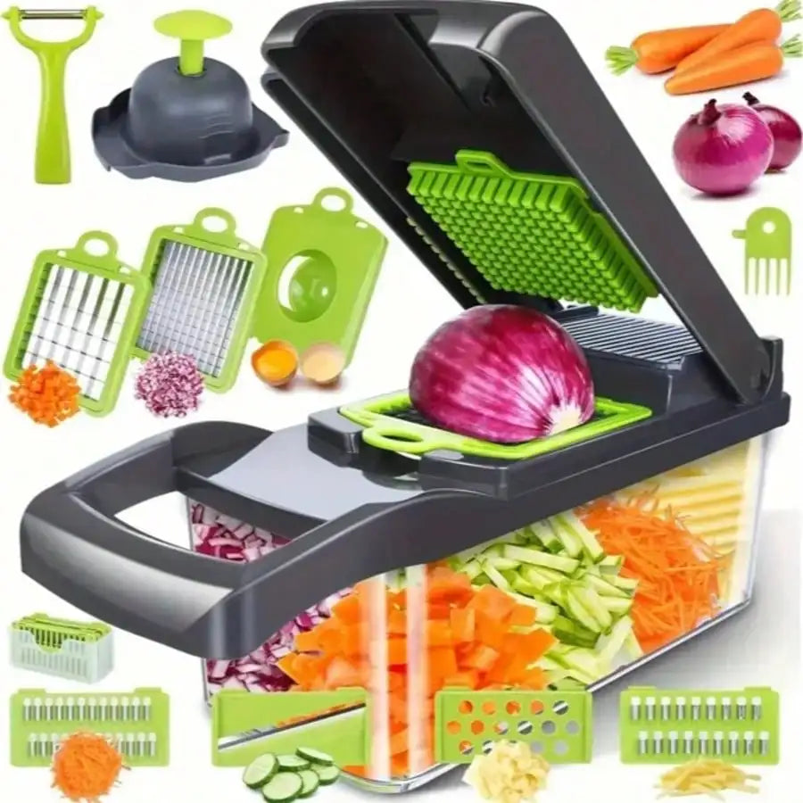 Multipurpose Vegetable Chopper Slicer With Storage Container And Spare Blades