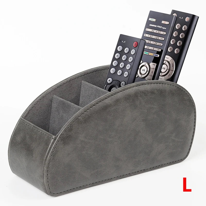 LMETJMA Remote Control Holder With 5 Compartments PU Leather