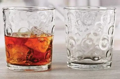 Circles Heavy Base Whiskey Glasses Set Clear Glassware