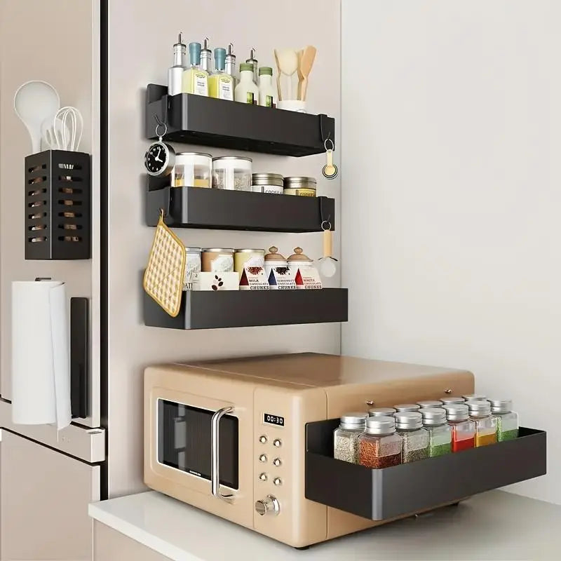 Magnetic Refrigerator Spice Rack Organizer Set 4 Pack