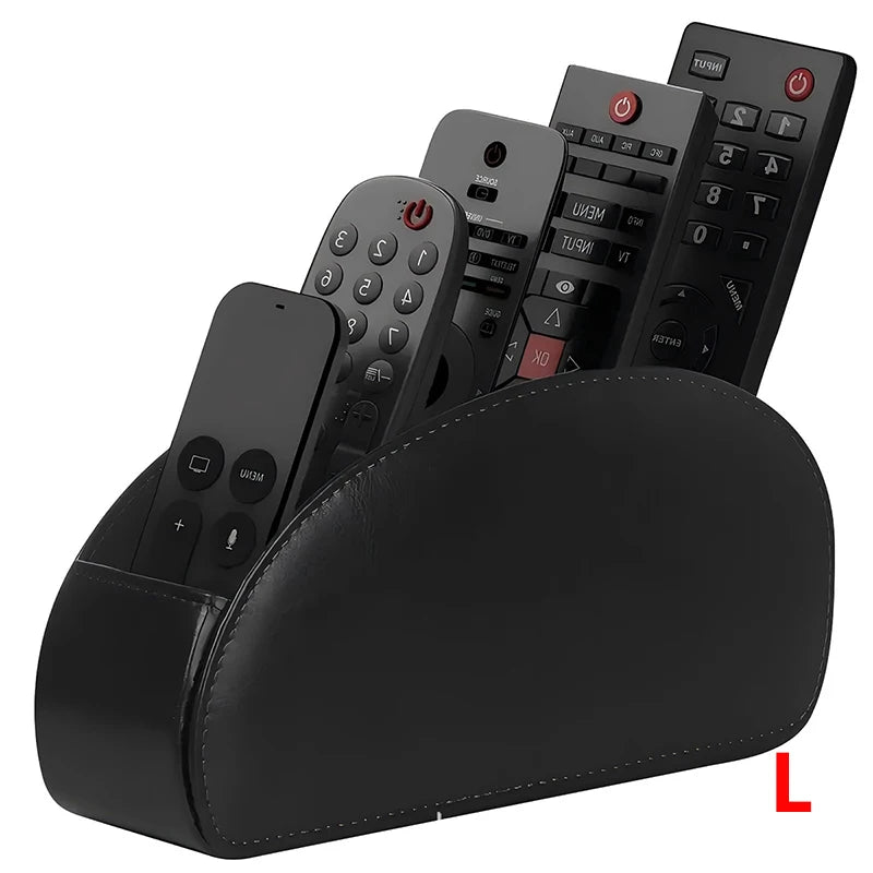 LMETJMA Remote Control Holder With 5 Compartments PU Leather