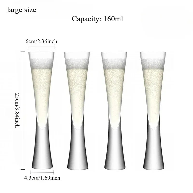 Hourglass Glass Champagne Flute for Home Bar and Parties
