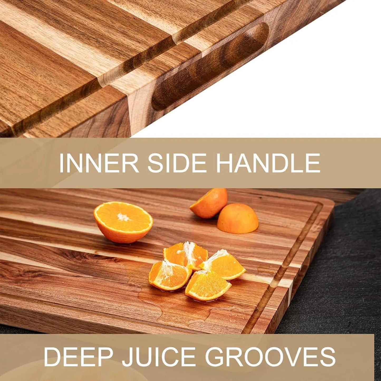 TWISTER.CK Extra Large Wood Cutting Board With Juice Groove