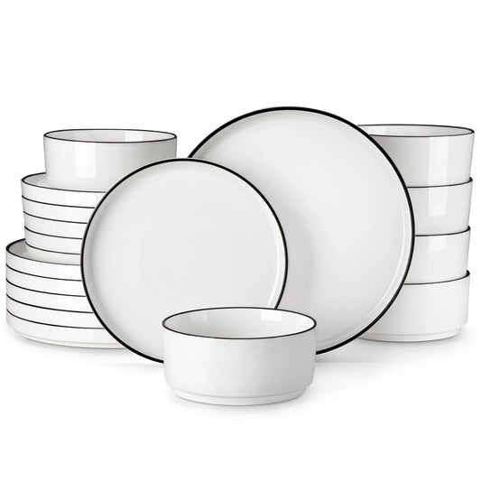 MALACASA Ceramic Dinnerware Set Plates For Everyday Use